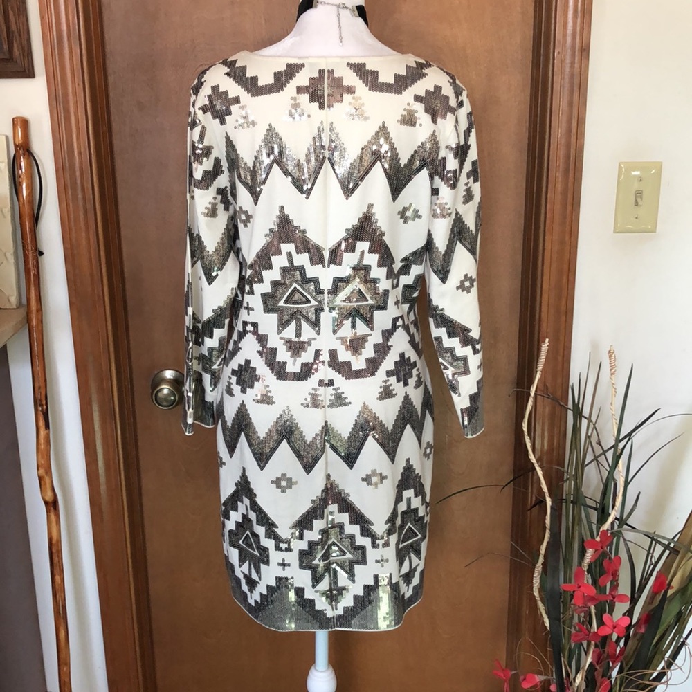 White Sequined Dress by Express